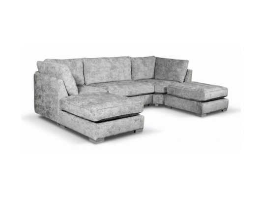 Brixton U Shaped Sofa Silver