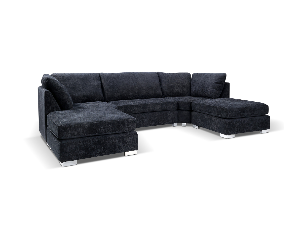 Brixton U Shaped Sofa Black