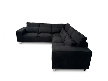 Broadgate Corner Sofa Black Kensington Fabric