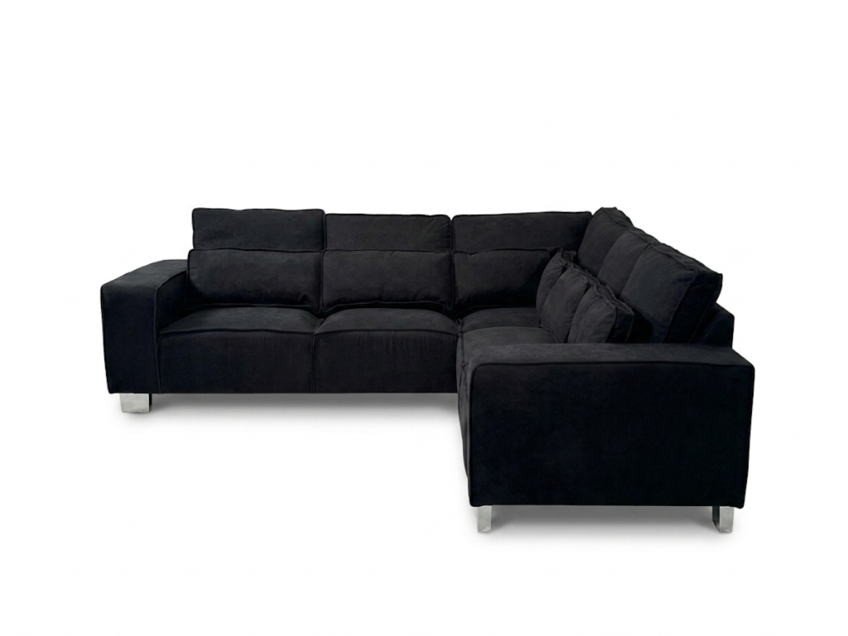 Broadgate Corner Sofa Black Kensington Fabric