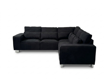 Broadgate Corner Sofa Black Kensington Fabric