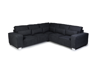 Broadgate Corner Sofa Black Kensington Fabric