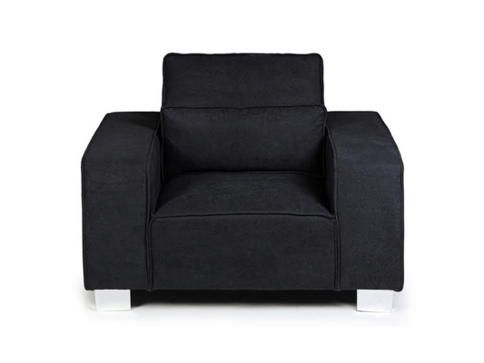 Broadgate Armchair with Cushion Black Kensington Fabric