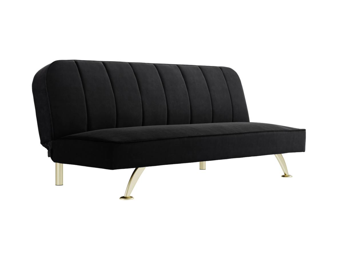 Burlington Sofa Bed Black Plush Velvet