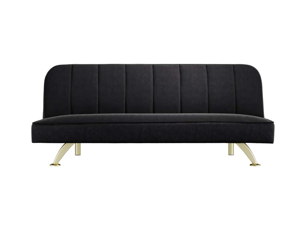 Burlington Sofa Bed Black Plush Velvet