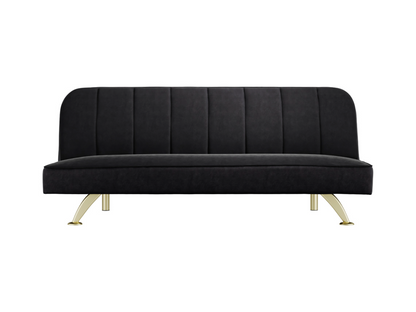 Burlington Sofa Bed Black Plush Velvet