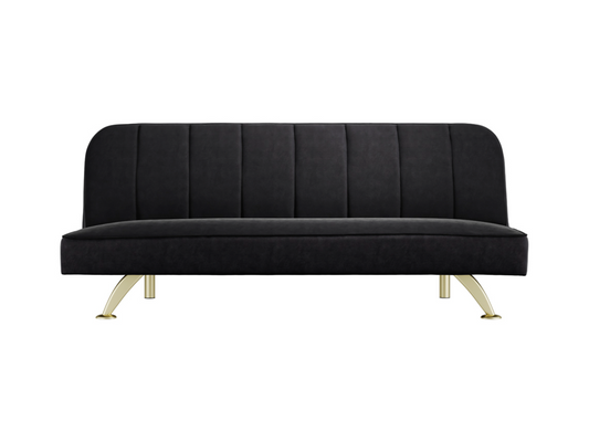 Burlington Sofa Bed Black Plush Velvet