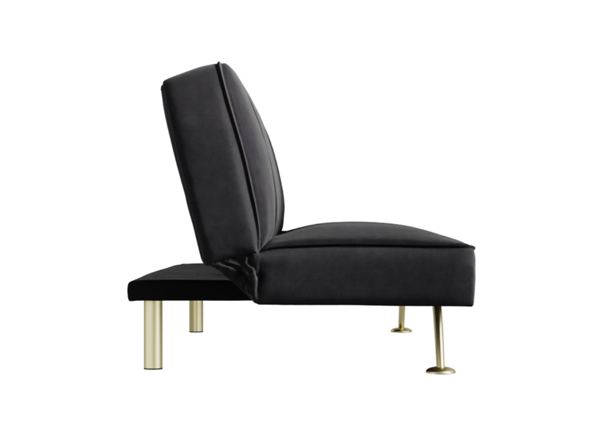Burlington Sofa Bed Black Plush Velvet
