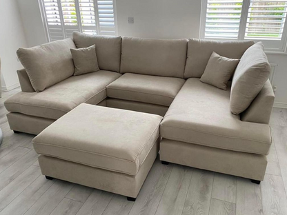 Carnaby Small U Shaped Sofa with Footstool