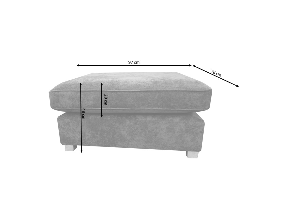 Carnaby Small U Shaped Sofa with Footstool Black