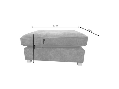Carnaby Small U Shaped Sofa with Footstool Black