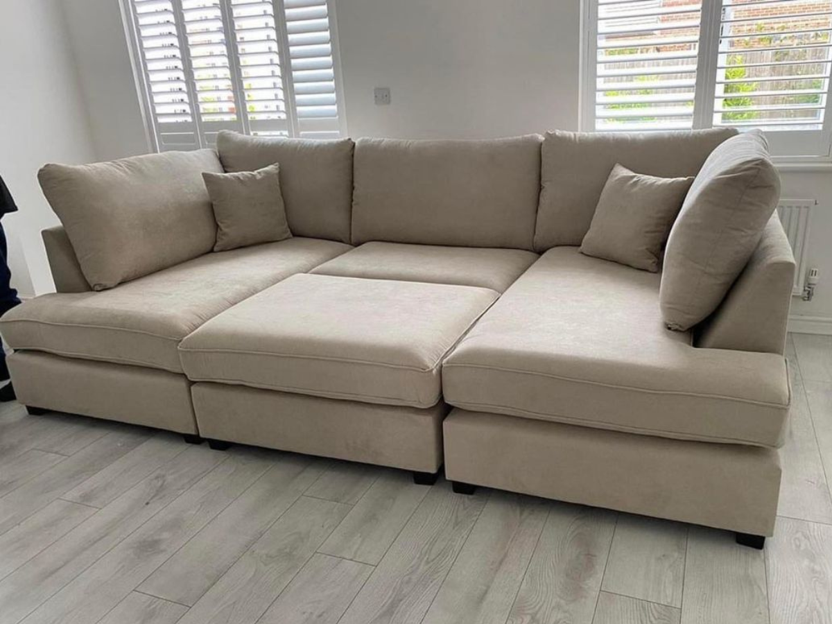 Carnaby Small U Shaped Sofa with Footstool