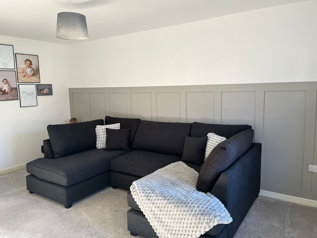 Carnaby Small U Shaped Sofa with Footstool Black