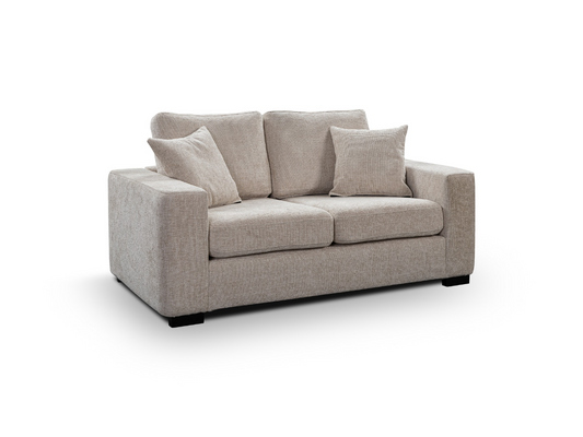 Chestnut 2 Seater Sofa Bed Cream Micro Fabric