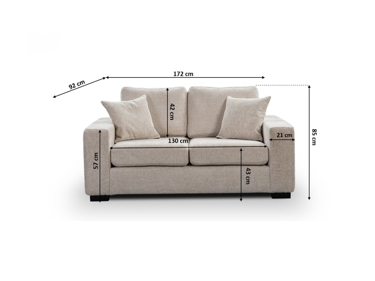 Chestnut 2 Seater Sofa Bed Cream Micro Fabric