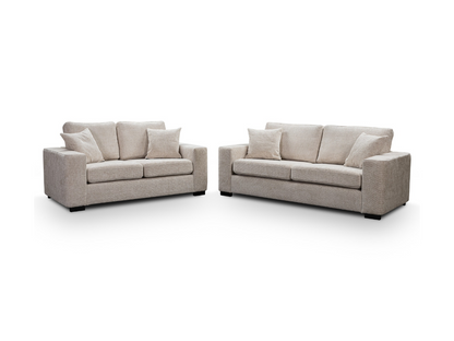 Chestnut 2 Seater Sofa Bed Cream Micro Fabric