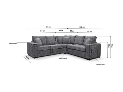 Chestnut Sofa Bed Slate Enzo Fabric