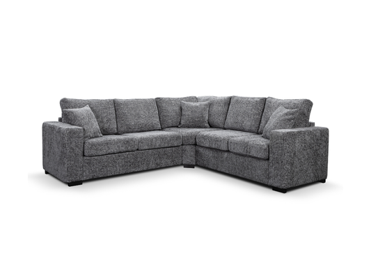 Chestnut Slate Corner Sofa Enzo Fabric
