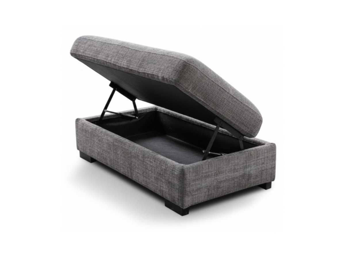 Chestnut Storage Footstool Enzo Fabric