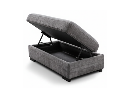 Chestnut Storage Footstool Enzo Fabric