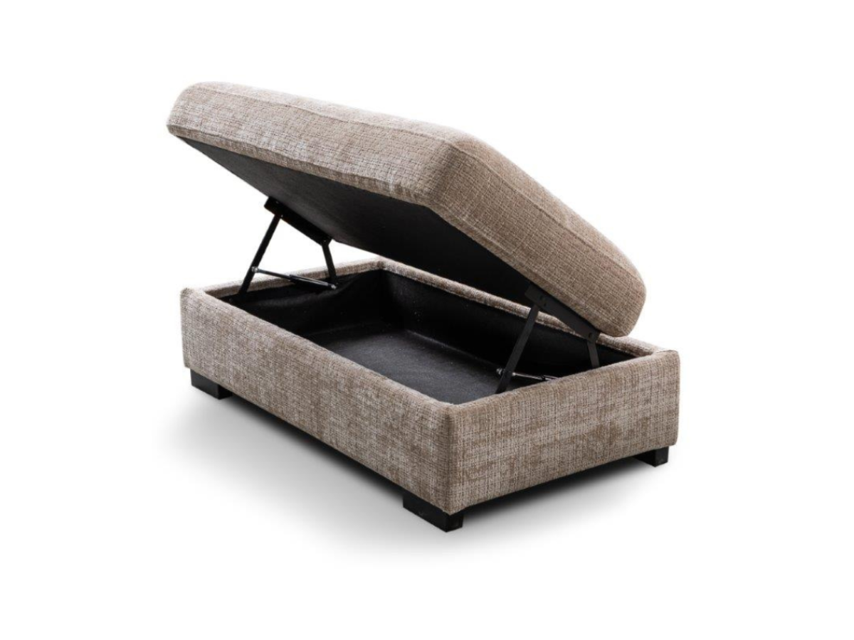 Chestnut Storage Footstool Enzo Fabric