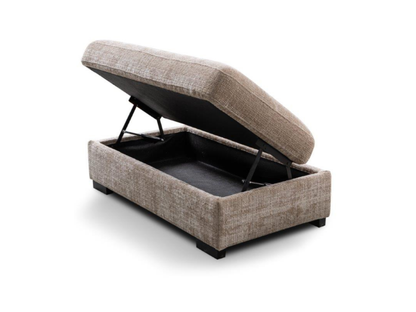 Chestnut Storage Footstool Enzo Fabric