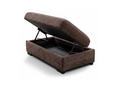 Chestnut Storage Footstool Enzo Fabric