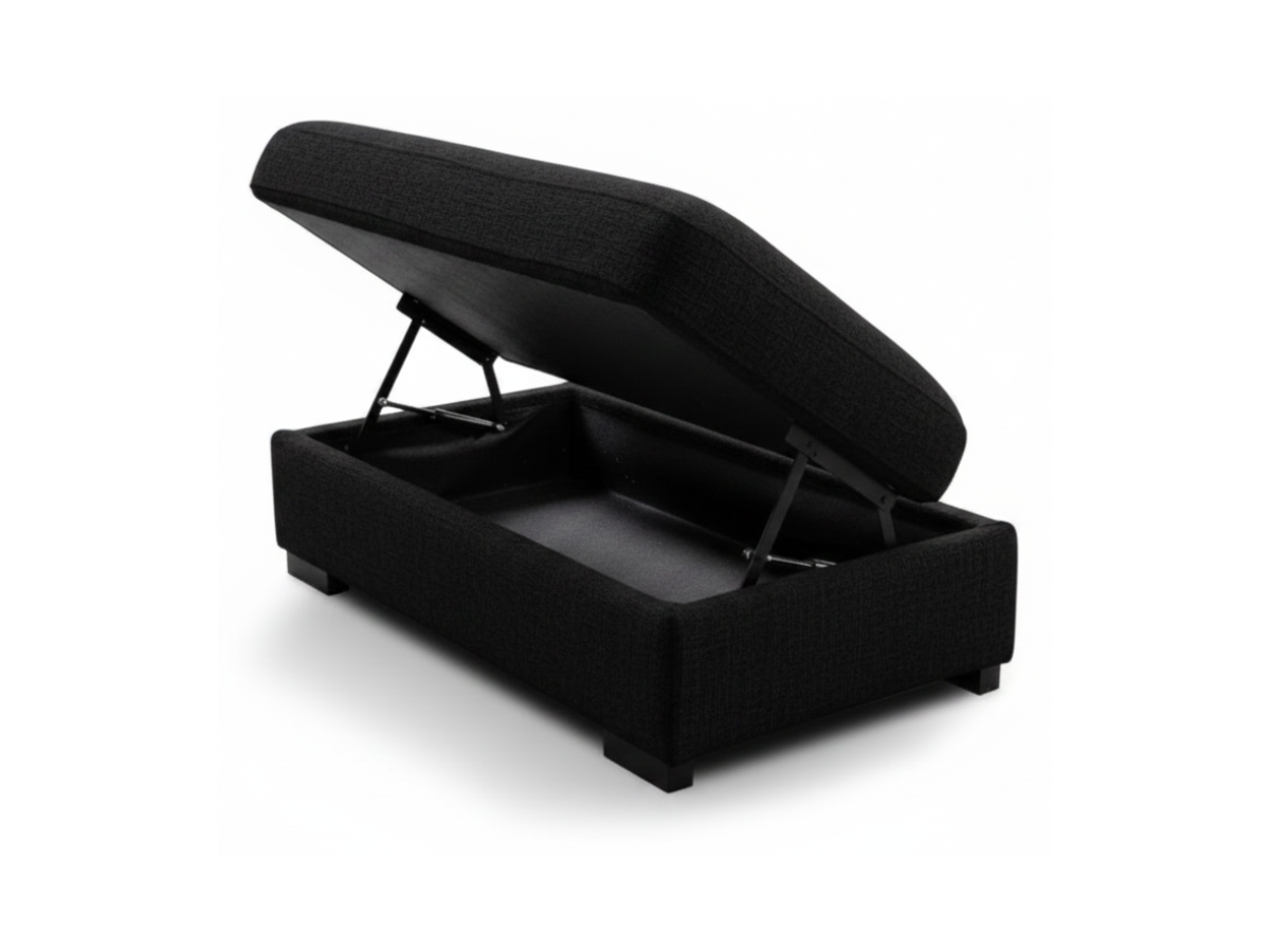Chestnut Storage Footstool Enzo Fabric