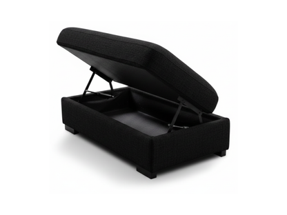 Chestnut Storage Footstool Enzo Fabric