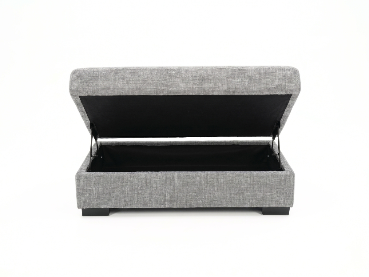 Chestnut U Shaped Sofa with Storage Footstool