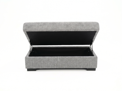 Chestnut U Shaped Sofa with Storage Footstool