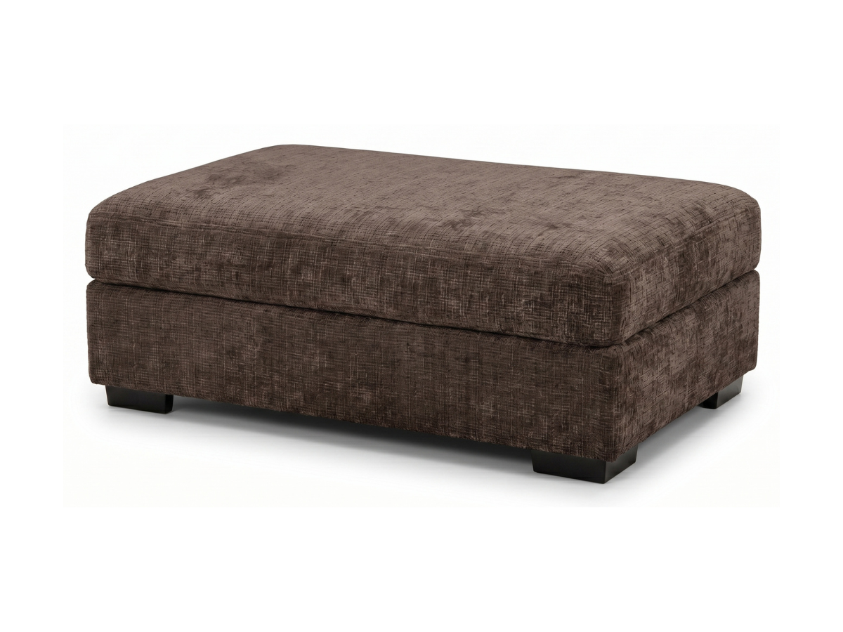 Chestnut U Shaped Sofa with Storage Footstool