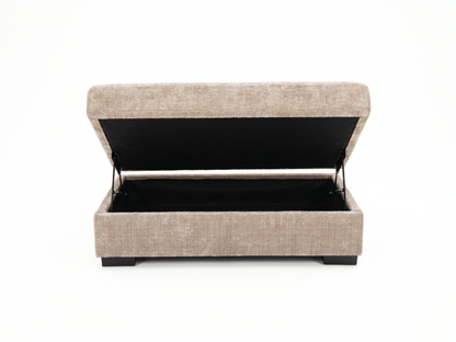 Chestnut U Shaped Sofa with Storage Footstool