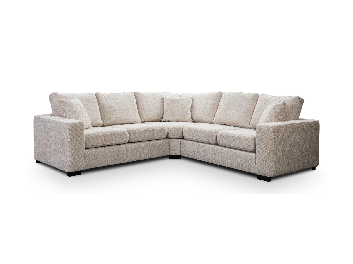 Chestnut Corner Sofa Cream Enzo Fabric