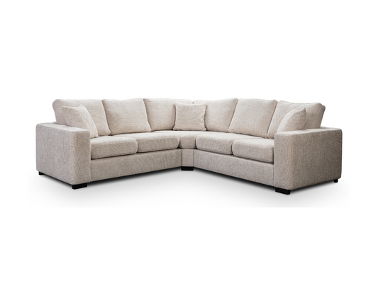 Chestnut Corner Sofa Cream Enzo Fabric