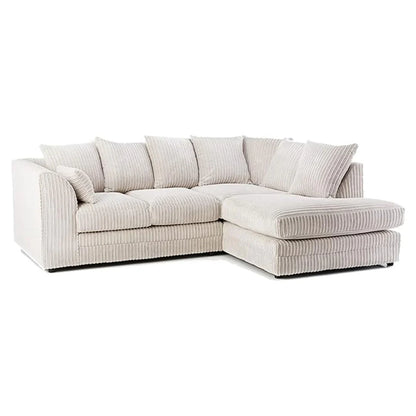 MNS Luxor Fabric Corner Sofa Chocolate | Soft Jumbo Cord 3-4 Seater Corner Sofa