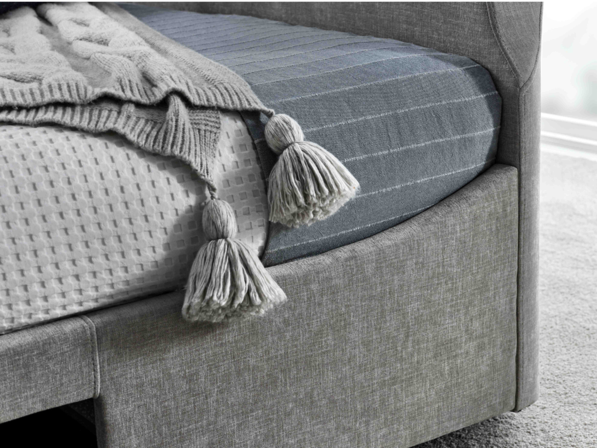 Darras TV Bed Frame with Dolby Atmos System Grey Fabric