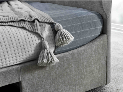 Darras TV Bed Frame with Dolby Atmos System Grey Fabric