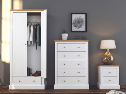 Devonshire Two Drawer Bedside Cabinet White
