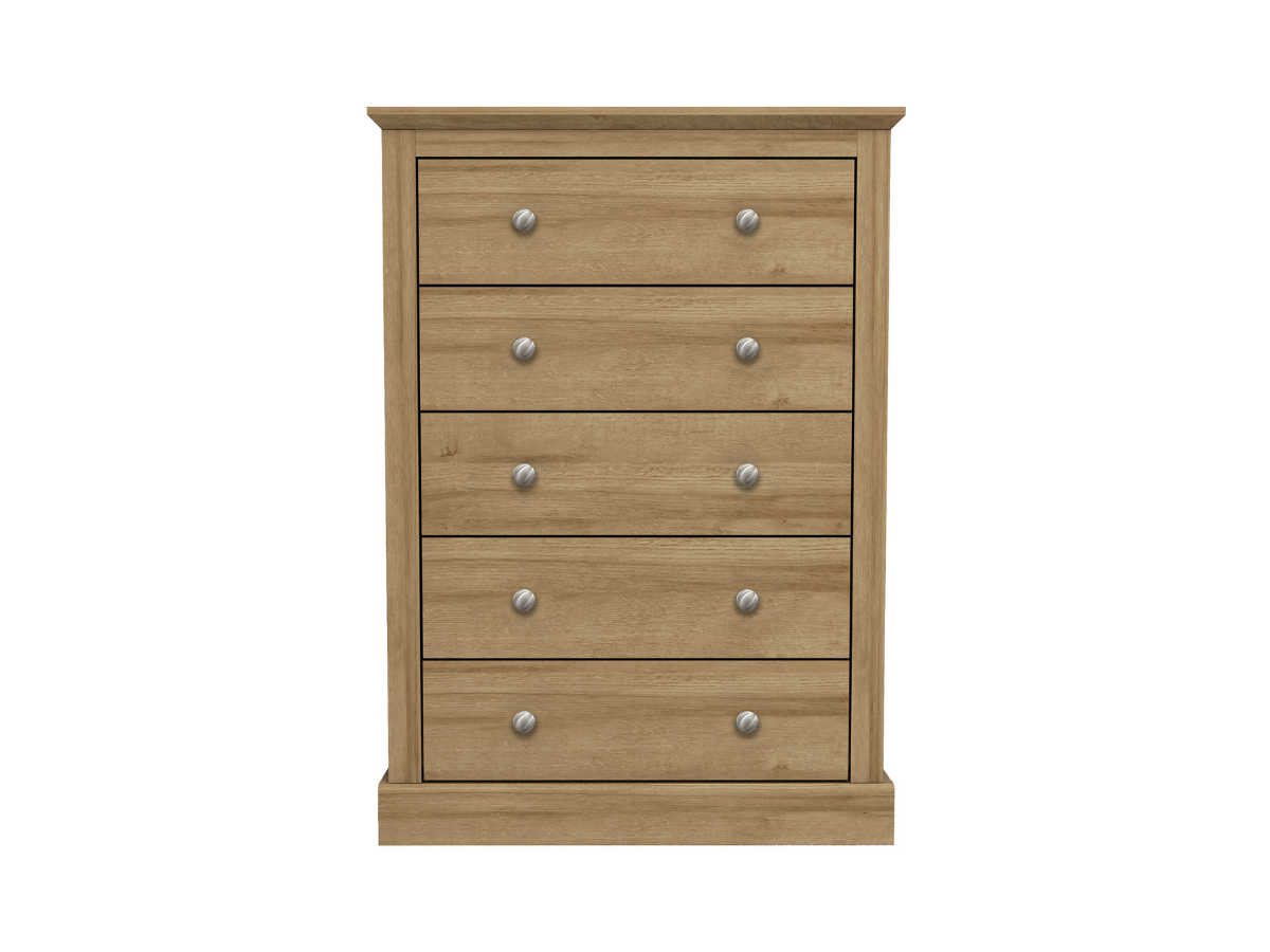 Devonshire Five Drawer Chest Oak