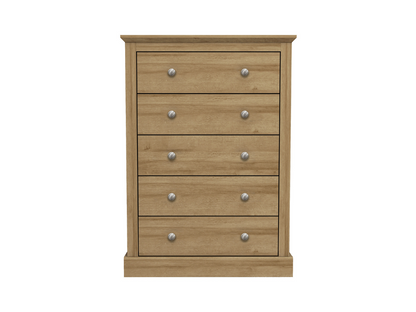 Devonshire Five Drawer Chest Oak