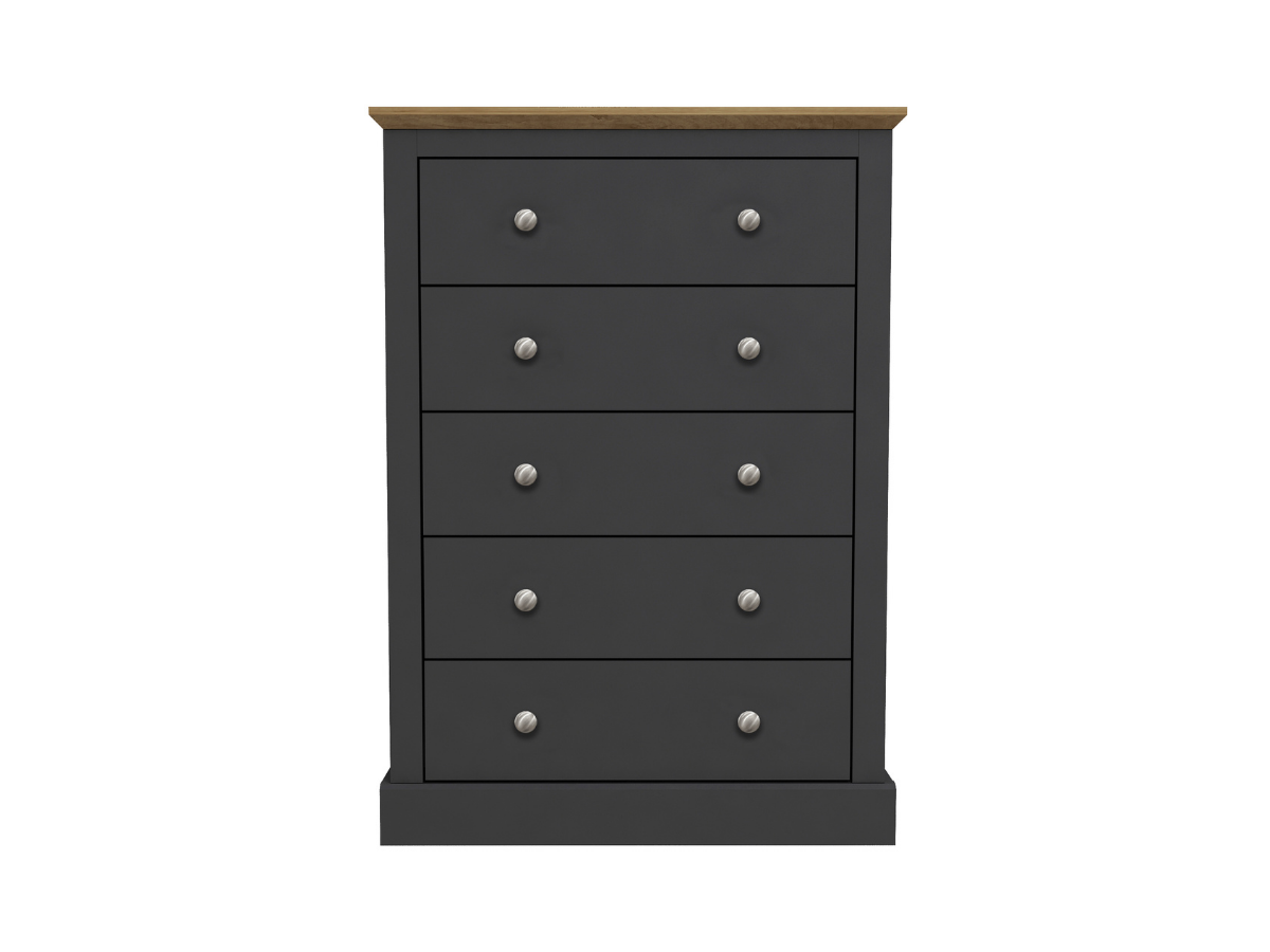 Devonshire Five Drawer Chest Charcoal