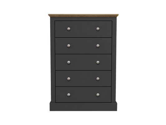 Devonshire Five Drawer Chest Charcoal