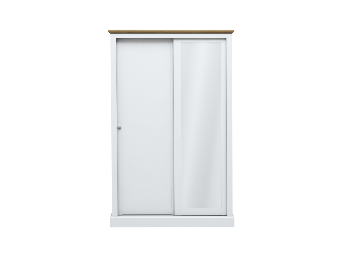 Devonshire Two Door Sliding Wardrobe with Mirror White