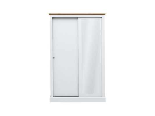Devonshire Two Door Sliding Wardrobe with Mirror White