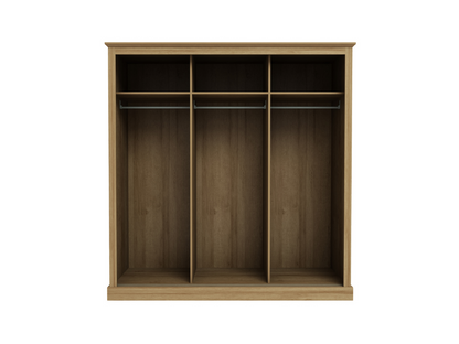 Devonshire Sliding Three Door Wardrobe Oak with Mirror