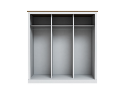 Devonshire Sliding Three Door Wardrobe White with Mirror