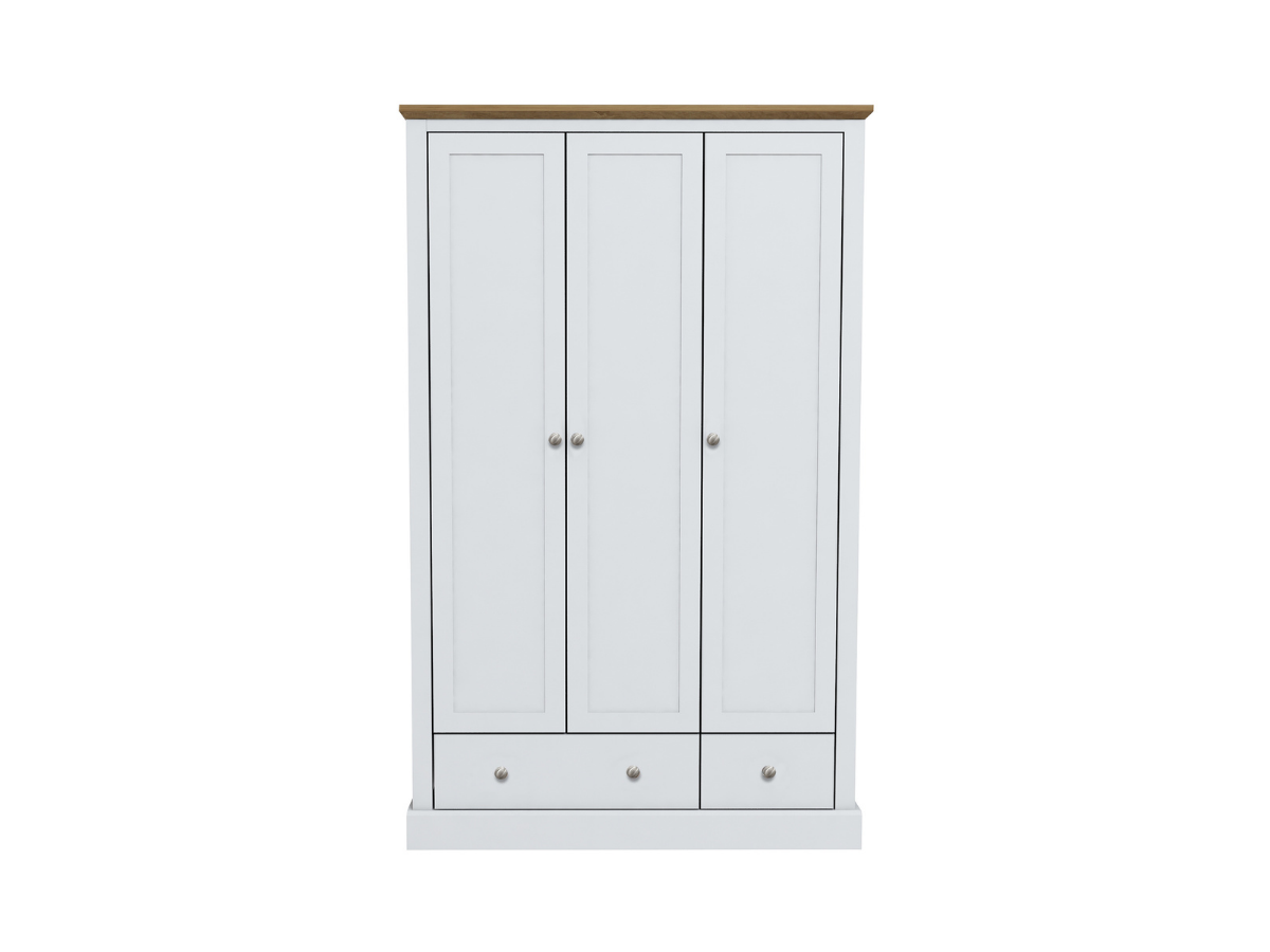 Devonshire Three Door Wardrobe with Two Drawer White