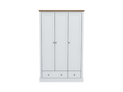 Devonshire Three Door Wardrobe with Two Drawer White