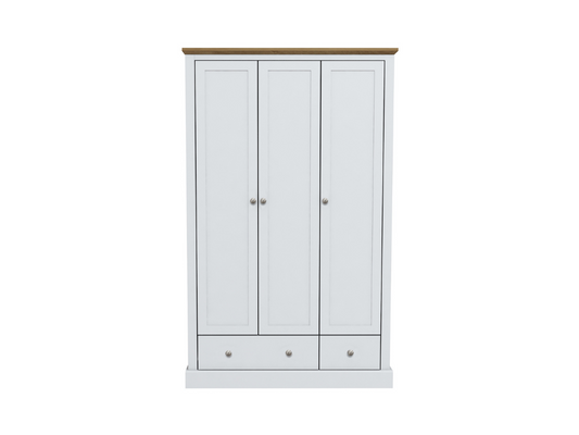 Devonshire Three Door Wardrobe with Two Drawer White
